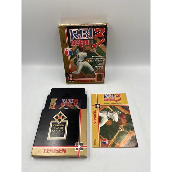 R.B.I. Baseball 3 RBI (Nintendo NES) Complete In Box Tested - Authentic - Picture 1 of 16